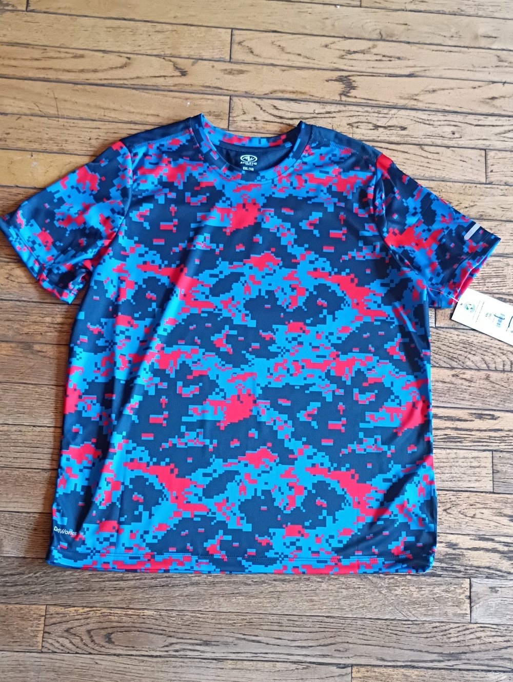 Youth Performance Tee - Pixel Camo Red & Blue